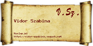 Vidor Szabina névjegykártya
